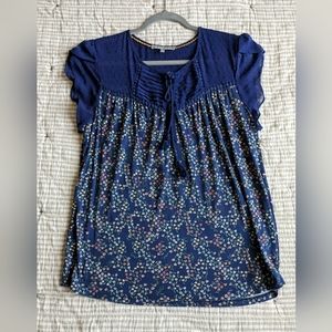 Daniel Rainn Jarra Flutter Sleeve Tassel Knit Top Size L